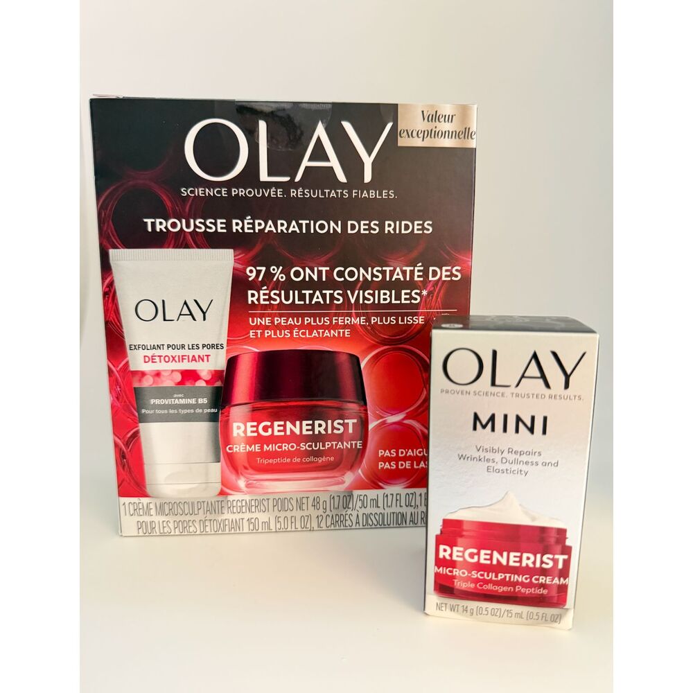 Olay Wrinkle Repair Skincare Kit Regenerist Cream with Bonus Mini NWT